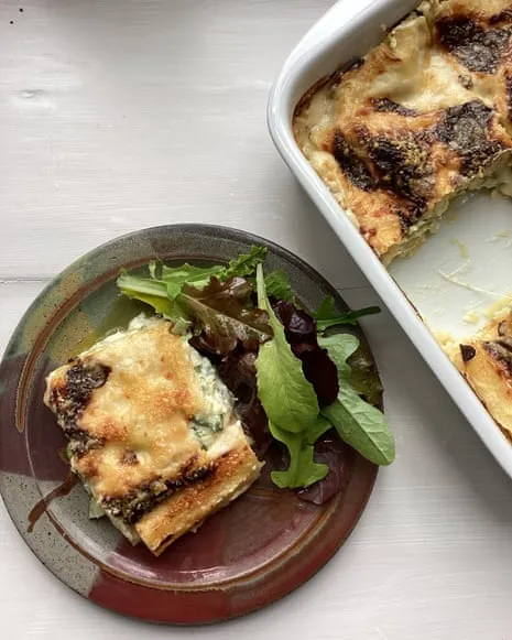 An Inspired Dish for Lasagne with Zucchini and Three Cheeses